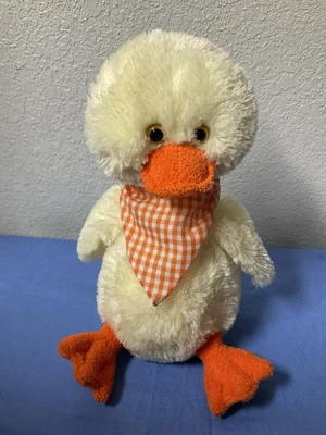 老式动物冒险毛绒黄色和橙色鸭子或小鸡礼物 — 第 1/4 张图片