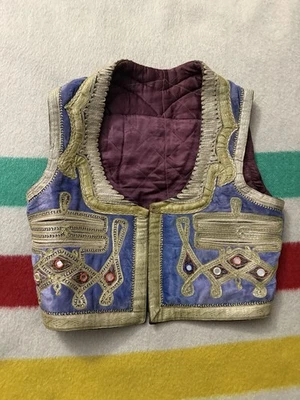 Early 1900s Antique Afghan Waistcoat Vest Extra Small Jim Morrison Jimi Hendrix - Image 1 of 4