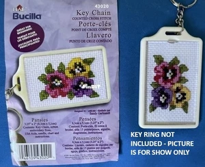 Bucilla Pansies Cross-Stitch Pattern ONLY - Incomplete - Picture 1 of 3