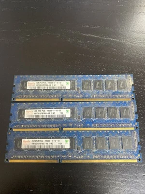 3 lot Samsung 4GB (12gb  total) 2Rx8 PC3L-10600E DDR3 DIMM ECC - SERVER RAM - Image 1 of 3