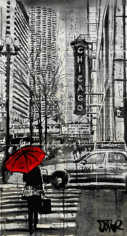 Chicago, Loui Jover,  Wall Decor Home Art Print Poster 14" x 11"  755 - Image 1 of 1