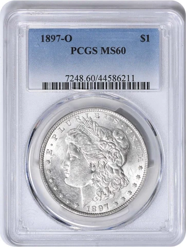 1897-O Morgan Silver Dollar MS60 PCGS Cover
