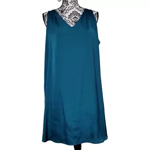 OLD NAVY Womens L Emerald Green Dress Sleeveless Satin Bow Closure Slip Lined - Picture 1 of 11