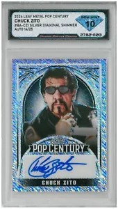 2024 Leaf Metal Pop Century CHUCK ZITO Silver Shimmer Auto /25💎DSG 10 Gem Mint - Bild 1 von 2