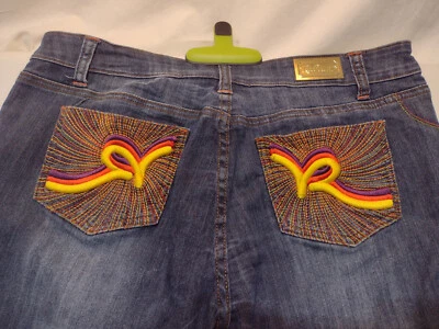  Rocawear Shorts Women's Size 13 Bermuda Medium Wash Distressed Denim  - Image 1 of 4