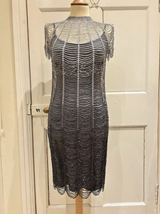 Karen Millen Embellished Beaded Flapper Dress. Size 8 Uk. Never Worn. - Picture 1 of 14