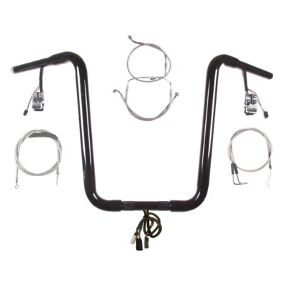 Harley-Davidson Road Glide 2007 kit de barra estrecha precableado negro 16" 1 1/4" con crucero Foto 1 de 2