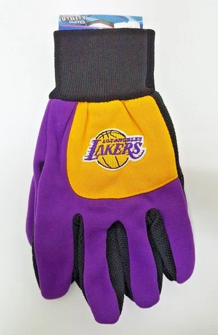 NBA Los Angeles Lakers Sports Utility Gloves With Palm Grip NWT OSFM Purple Cover