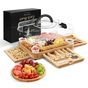 Charcuterie Boards - Cheese Board Set, Charcuterie Board with Lid, Gifts for ... - Picture 1 of 9