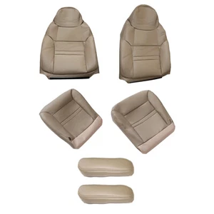 6PCS Excursion Limited Front Top Back Leather Seat Cover Tan Replacement - Picture 1 of 23