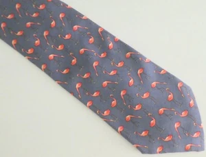 TOMMY BAHAMA Necktie FLAMINGOS 100% Silk Tie Made in Italy 3.75" x 57" - Picture 1 of 8