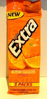EXTRA Gum Sweet Orange (3 Packs) Discontinued Rare!! *collectible EXP2015 AS-IS - Image 1 of 3