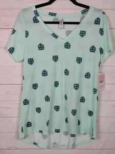 Top para mujer Lularoe Christy T verde menta con tigres talla pequeña nuevo con etiquetas - Imagen 1 de 3