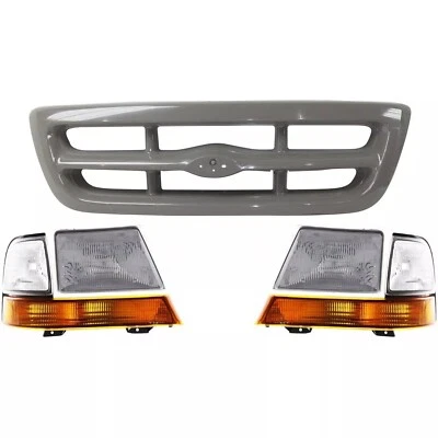 Front Grille Headlight Kit For 1998-2000 Ford Ranger RWD 2WD Left Right Side Foto 1 de 4