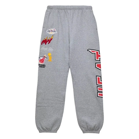 Mitchell & Ness NBA Miami Heat Champ City Fleece Jogger Sweatpants Men's Size XL Cover