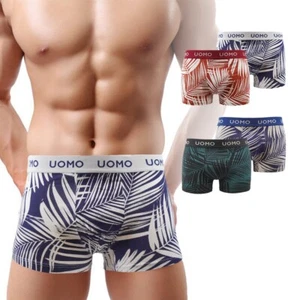 4er Pack UOMO Herren Boxershorts Unterhose aus Baumwolle  Boxer Slip Pants Trunk - Bild 1 von 1