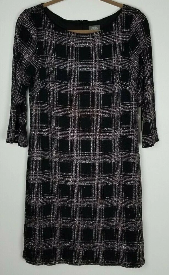 Vince Camuto Black W/shimmer Glitter Dress Size 8 Hand Wash Ship