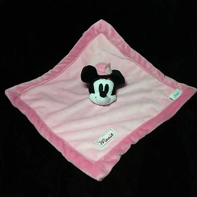 Minnie Mouse Pink Disney Vintage Look Baby Security Blanket Lovey Hat Flower  - Image 1 of 4