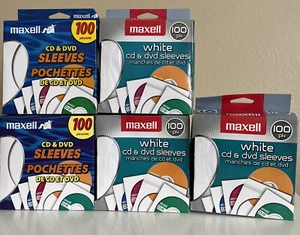 5 Pack MAXELL 190133 - CD402 CD/DVD Storage Sleeves 100 Ct each White OPEN PKS - Picture 1 of 2