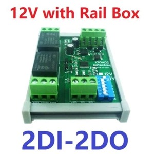 12VDC 2 Channel 2DI-2DO Modbus RTU RS485 Relay NPN Input Relay PLC IO Expanding - Picture 1 of 11