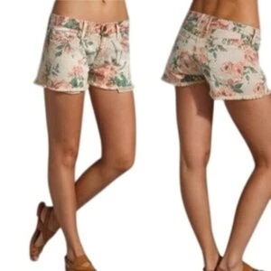 Current/Elliott The Boyfriend Haystack Floral y2k Jean Shorts Size 28 MSRP $168 - Picture 1 of 7