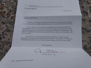 Letter from the Duke of Cambridge Prince William from Kensington Palace - Picture 1 of 4