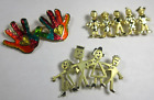 Lot 3 vintage school children teacher educator family related metal brooch pins