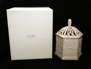 Lenox Illuminations Versailles achteckige Kerze ~ mit Deckel gold creme ~ orig Box - Bild 1 von 11