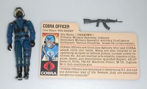 1983 GI Joe Cobra Officer v1.5 Swivel Arm Figure & Red Back File Card *Complete