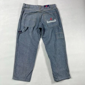 Vintage Rocawear Carpenter Jeans Men 36x29 Blue Baggy Y2K Embroidered Pocket - Picture 1 of 19