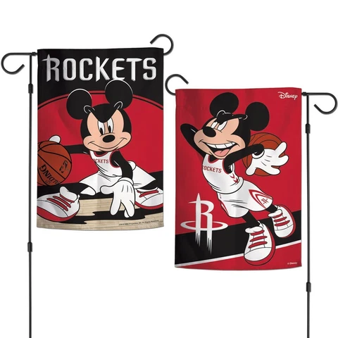 HOUSTON ROCKETS MICKEY MOUSE DISNEY 12"X18" 2 SIDED GARDEN FLAG WINCRAFT 🏀 Cover