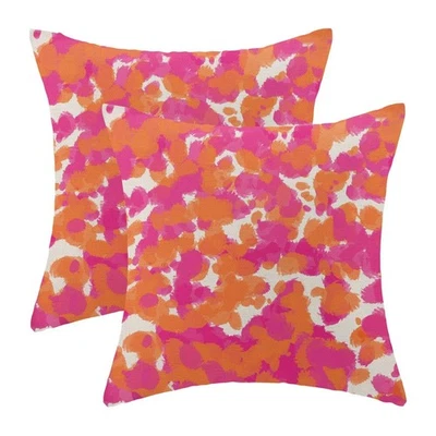 Juego de 2 fundas de almohada rosa naranja de 20 x 20 pulgadas, estética abstracta moderna... Foto 1 de 4