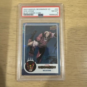 2022 UD Marvel Beginnings Vol. 2 Series 1 Blue Rainbow Wolverine /99 Graded 8 - Bild 1 von 3