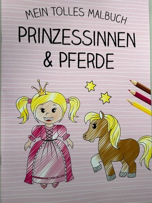 Malbuch Prinzessinnen & Pferde Princess für Mädchen Kinder 32 Seiten DIN-A4 - Bild 1 von 3