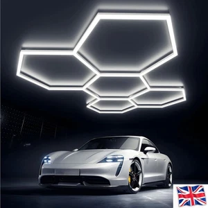 5 HEX Hexagon LED Lighting Car Detail Garage Workshop Retail Light Honeycomb Hex - Picture 1 of 14
