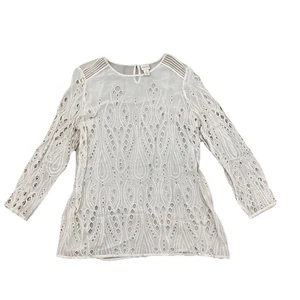 Top transparente manga larga Chico’s talla 3 para mujer - Imagen 1 de 13