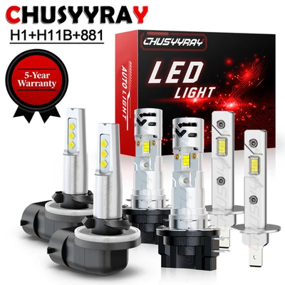 Para Kia Forte Koup 2010-2013 6 peças farol de LED feixe alto/baixo + lâmpadas de neblina - Imagem 1 de 4