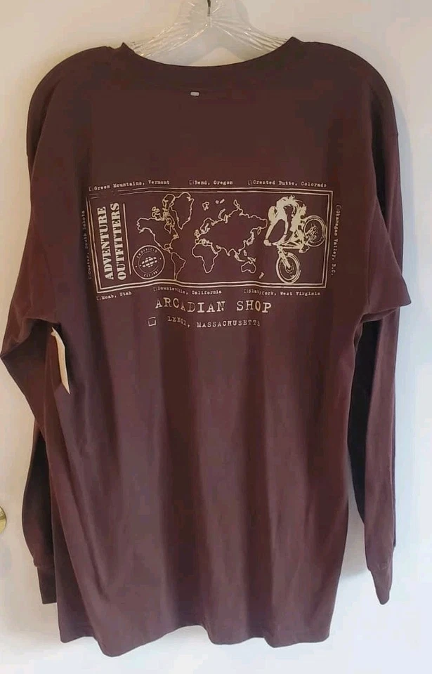 ExOfficio BMX Long Sleeve Shirt XL Brown Graphic Outdoor Tee NWT - Image 1 of 4