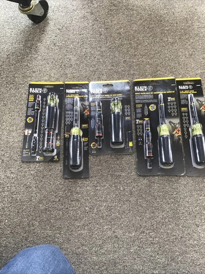 批量 5 件 Klein 工具螺丝刀/螺母起子套装 所有不同 全新 — 第 1/1 张图片