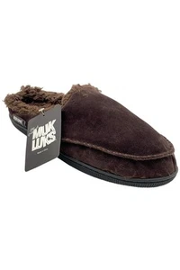 MUK LUKS Men's Faux Suede Clog Slippers Brown - Picture 1 of 3