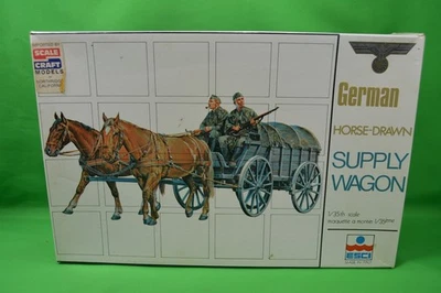 ESCI German Horse Drawn Supply Wagon Military Model 1:35,NEW - Image 1 of 3