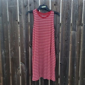 Vestido para mujer Time And Tru con bolsillos, rayas, rojo y blanco, talla mediana - Imagen 1 de 8