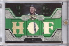 WHITEY FORD 2008 TOPPS TRIPLE THREADS TRIPLE PATCH AUTO W/ PINSTRIPE /18 EMERALD