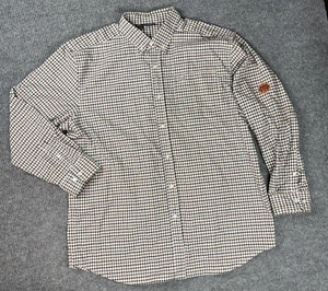 Cat Caterpillar FR Shirt Mens Size 3XL Plaid Brown Black Heavy Weight ARC 2 Work - Picture 1 of 23