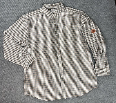 Cat Caterpillar FR Shirt Mens Size 3XL Plaid Brown Black Heavy Weight ARC 2 Work - Image 1 of 4