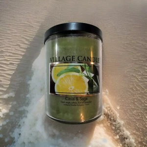 Village Candle Citrus & Sage 14 oz. Medium Tumbler Dual Wick New - Picture 1 of 3