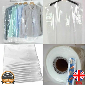 Clear Poly Garment Covers Clothes Suit Dress Plastic Bags Poly roll UK BRAND - Picture 1 of 5
