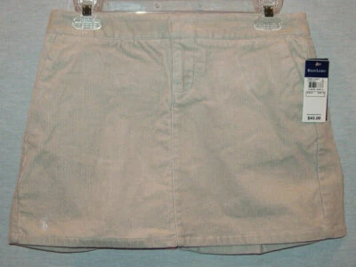 RALPH LAUREN ДЕВОЧЕК ЖЕЛТОВАТО-КОРИЧНЕВЫЙ ВЕЛЬВЕТ SKORT / ЮБКА С РОЗОВЫЙ ШОРТЫ РАЗМЕР 14 - Изображение 1 из 4