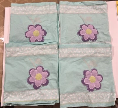 Cenefa Circo Aqua Medallion Flor Ventana 54"W x 15"L Azul Púrpura Verde Juego de 4 Foto 1 de 4