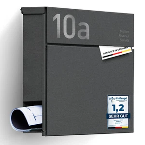 Radius® Designer Briefkasten Edelstahl Letterman 6 Eisenglimmer Personalisierbar - Bild 1 von 15